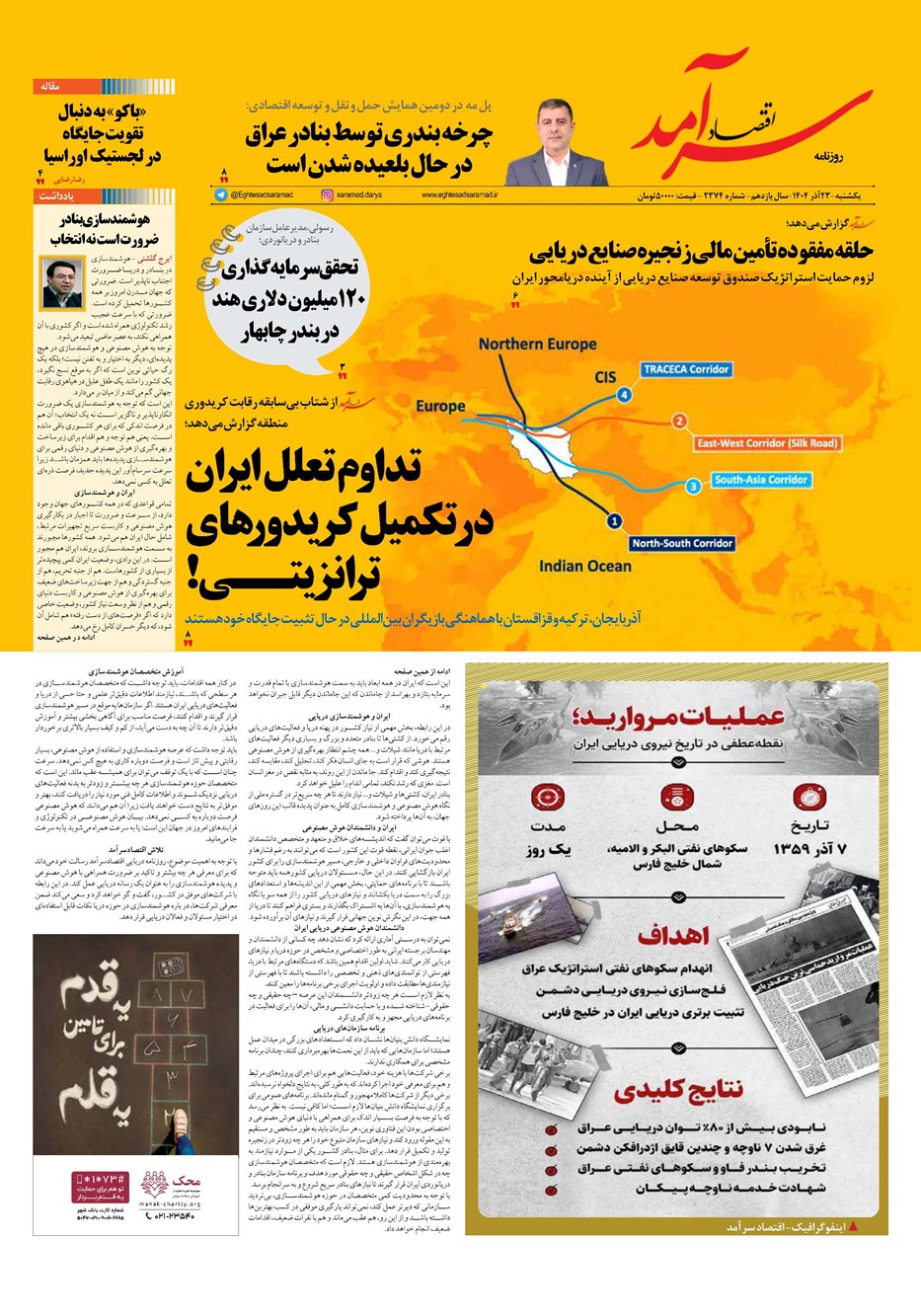 روزنامه تاریخ ۲۴ آذر ۱۴۰۴