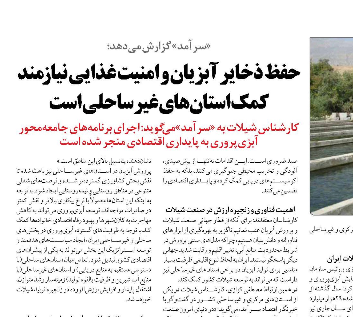 حفظ ذخایر آبزیان و امنیت غذایی نیازمند کمک استان‌های غیرساحلی است