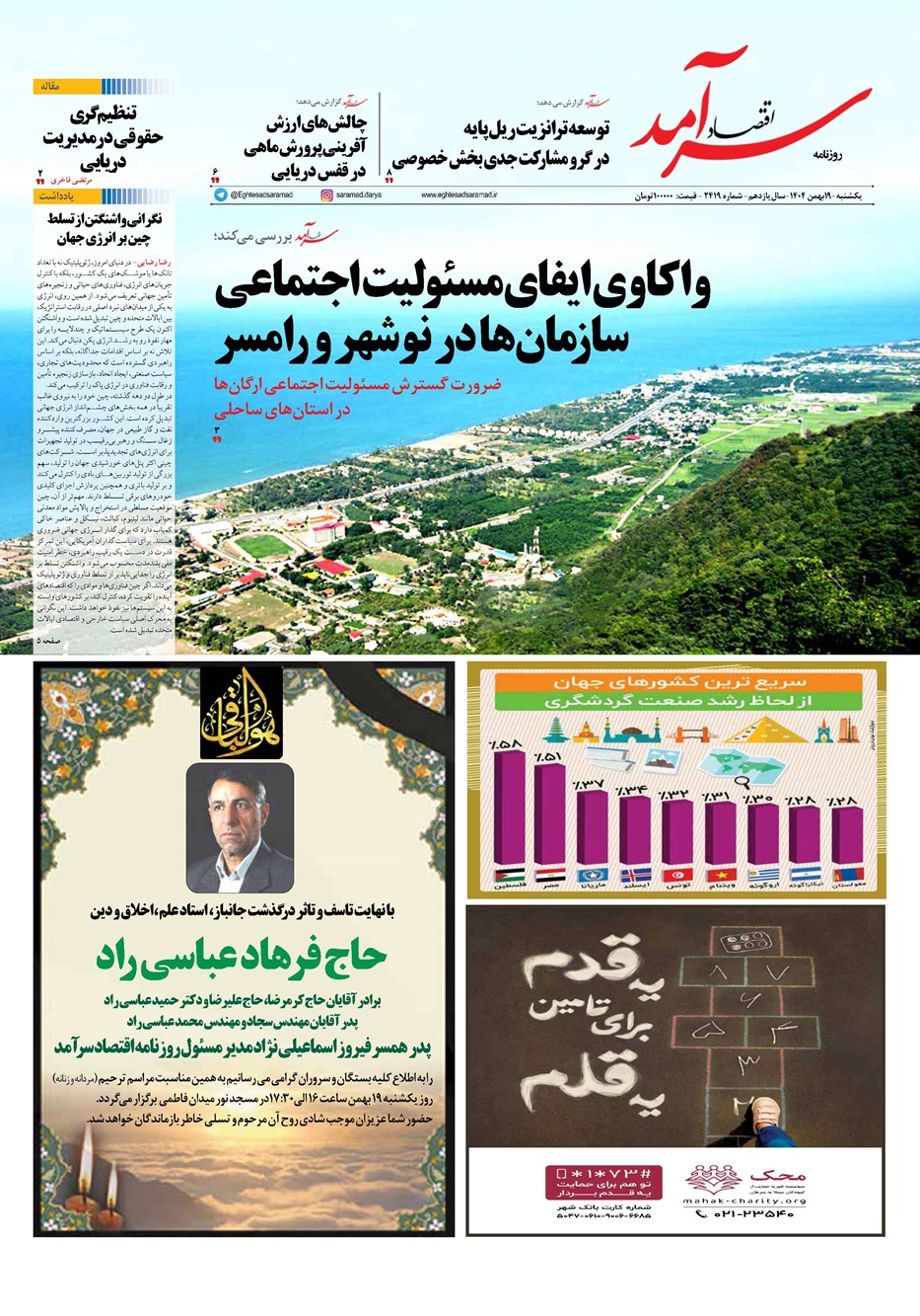 روزنامه تاریخ ۲۰ بهمن ۱۴۰۴