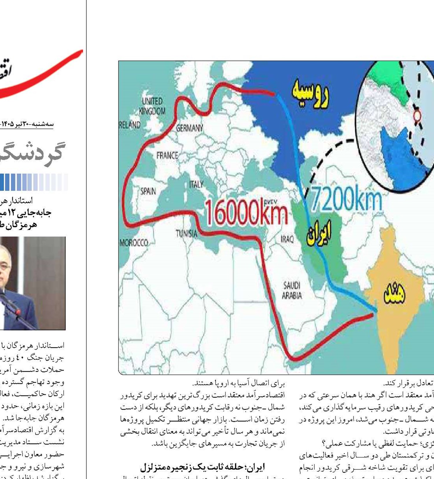 «کریدور شمال-جنوب» قربانی انفعال شرکای  راهبردی خارجی