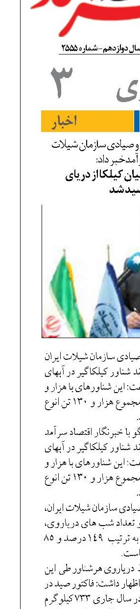 ۱۱۳۰ تن انواع ماهیان کیلکا از دریای  خزر صید شد
